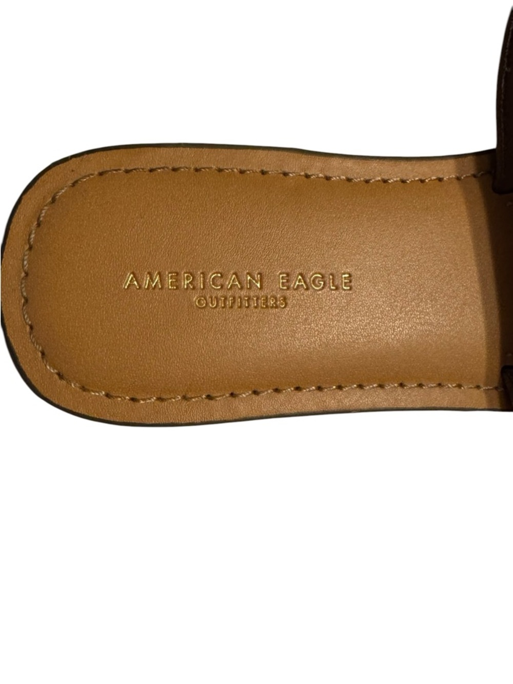 American Eagle Outfitters Tan/Brown Wide Strap Slide Sandals  SZ: 6    #13 - Picture 2 of 4